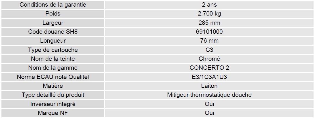 ALTERNA - Mitigeur thermostatique bain-douche Alterna Thermo spécial  rénovation monotrou chromé marque ALT