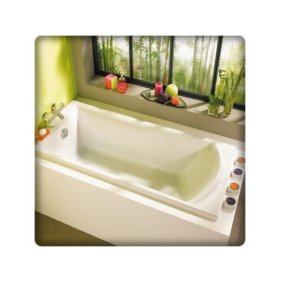 Baignoire rectangulaire en acrylique avec appui-tête 