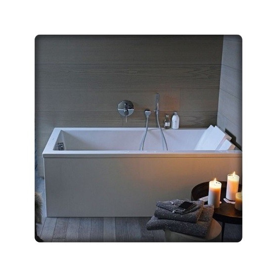 Baignoire rectangulaire en acrylique avec appui-tête 