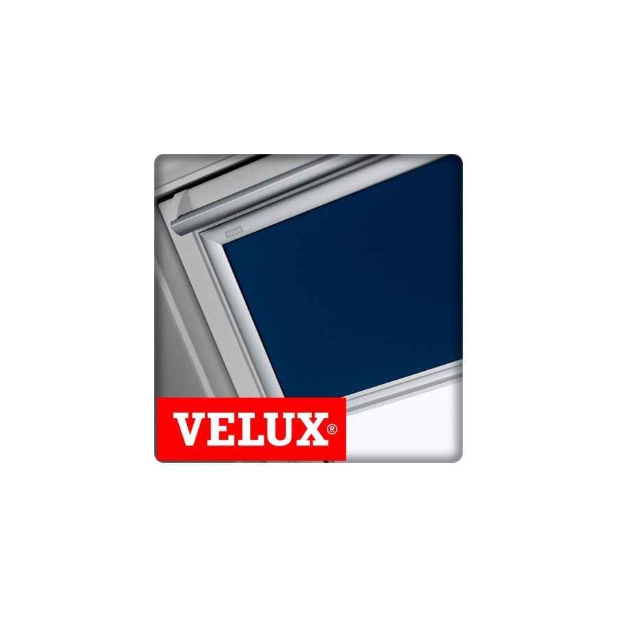 VELUX - Store occultant-tamisant Duo DFD pour fenêtre de toit SK06 114x118  cm - bleu foncé + plissé blanc